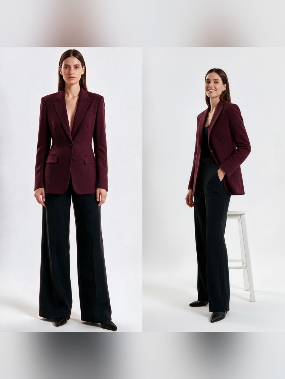 Banana Republic 6 wool wide leg dress pants hi rise black classic career preppy